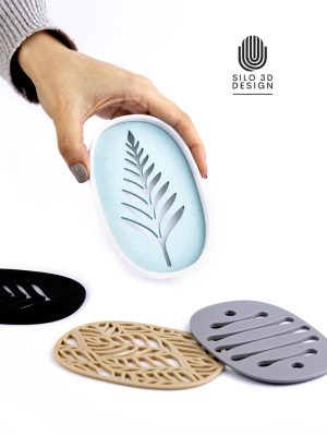 جاصابونی مدل 3 بیضی دورنگ - طرح گندم