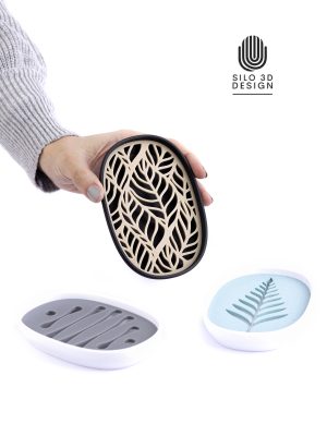 جاصابونی مدل 3 بیضی دورنگ - طرح شاخه